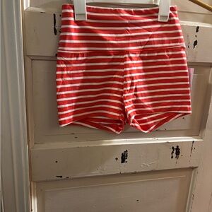 Wild Fable Red and White Striped High Waist Shorts